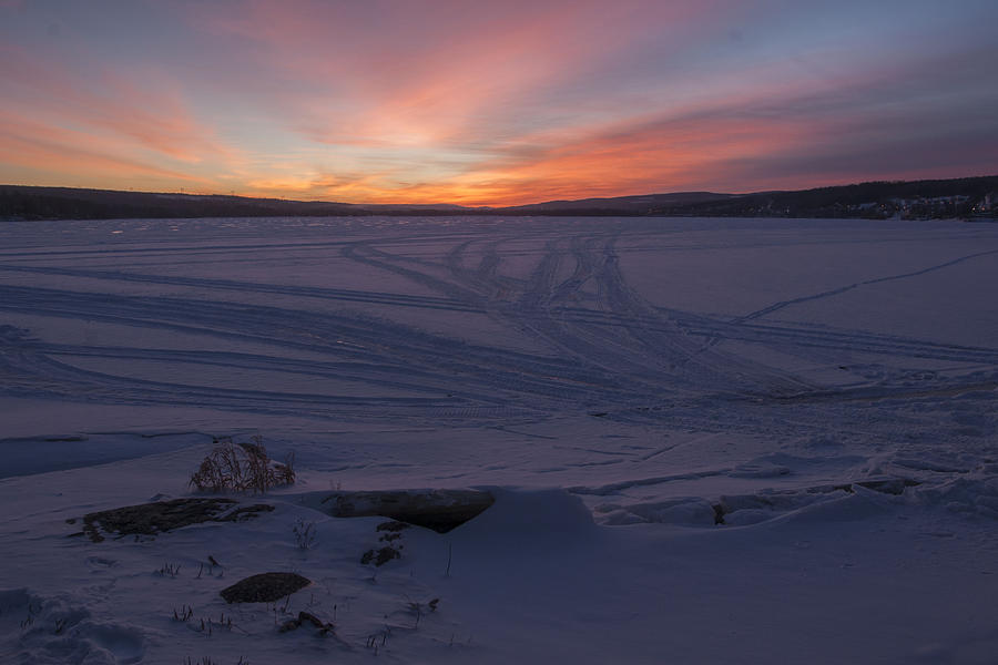 Ice Photograph - Frozen sunrise by Philippe Boite