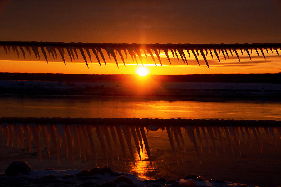 Sunset Photograph - Frozen sunrise by Tracy Winter