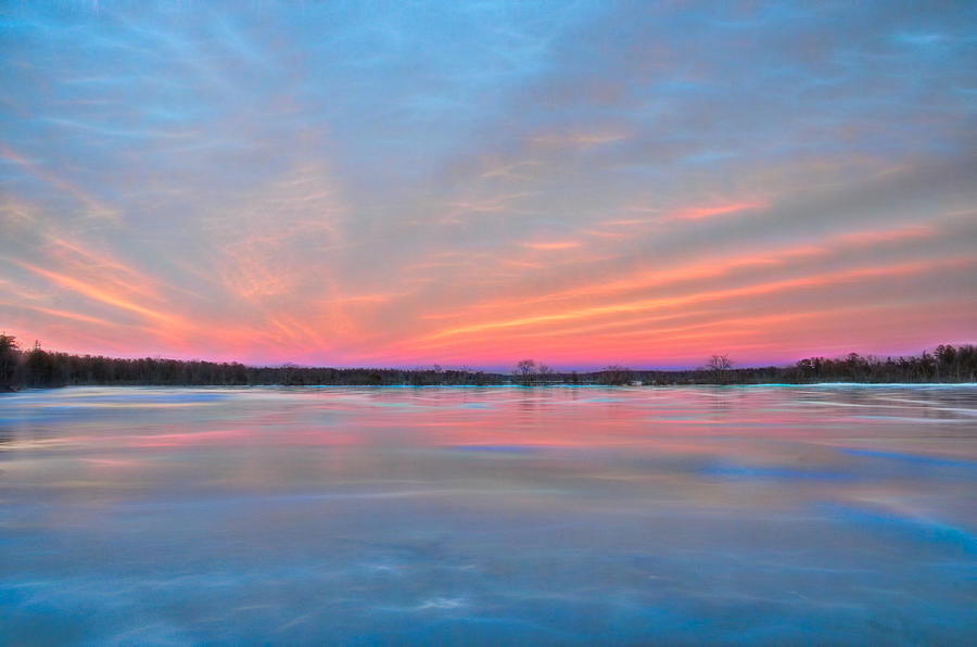 Frozen Sunset Reflections Photograph by Beth Venner