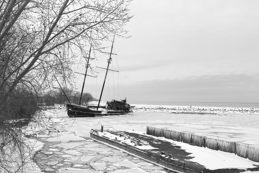 Winter Photograph - Frozen tall ship by Nick Mares