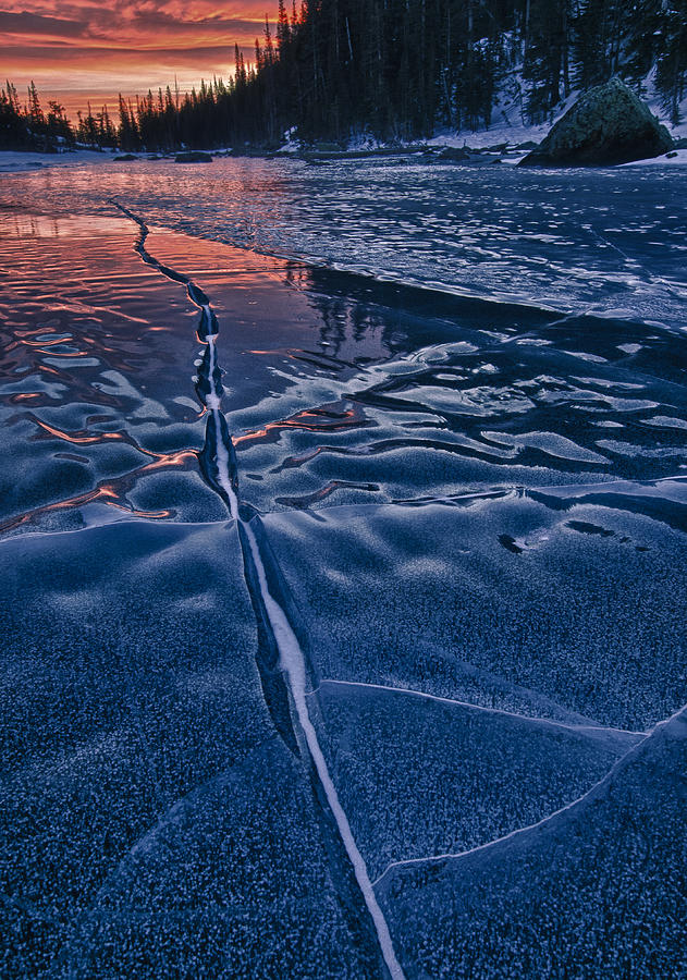 Rocky Mountain National Park Photograph - Frozen Veins of Fire by Mike Berenson