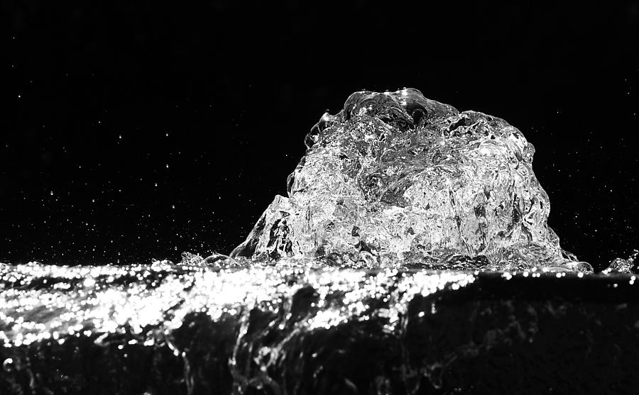Frozen water of a fountain - black and white abstract Photograph by Matthias Hauser