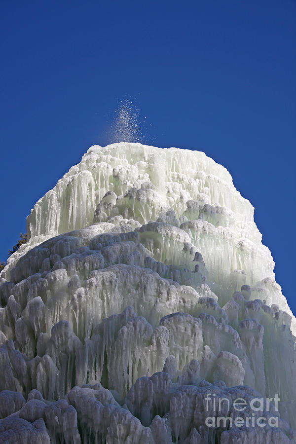Spectacular Ice Fountain in Letchworth State Park - 2 Photograph by Tom Doud