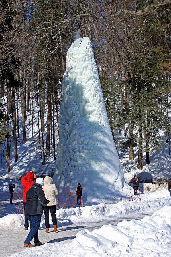 Spectacular Ice Fountain in Letchworth State Park - 3 Photograph by Tom Doud