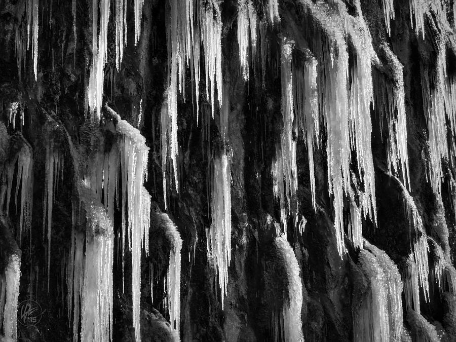 Zion National Park Photograph - Frozen Weeping Wall 003 BW by Lance Vaughn
