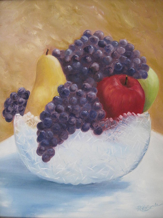 Fruit and Crystal Painting by Roberta Rotunda