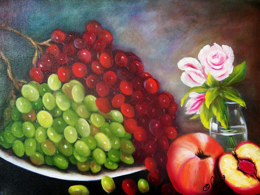 Fruit and Flowers Painting by Joni McPherson