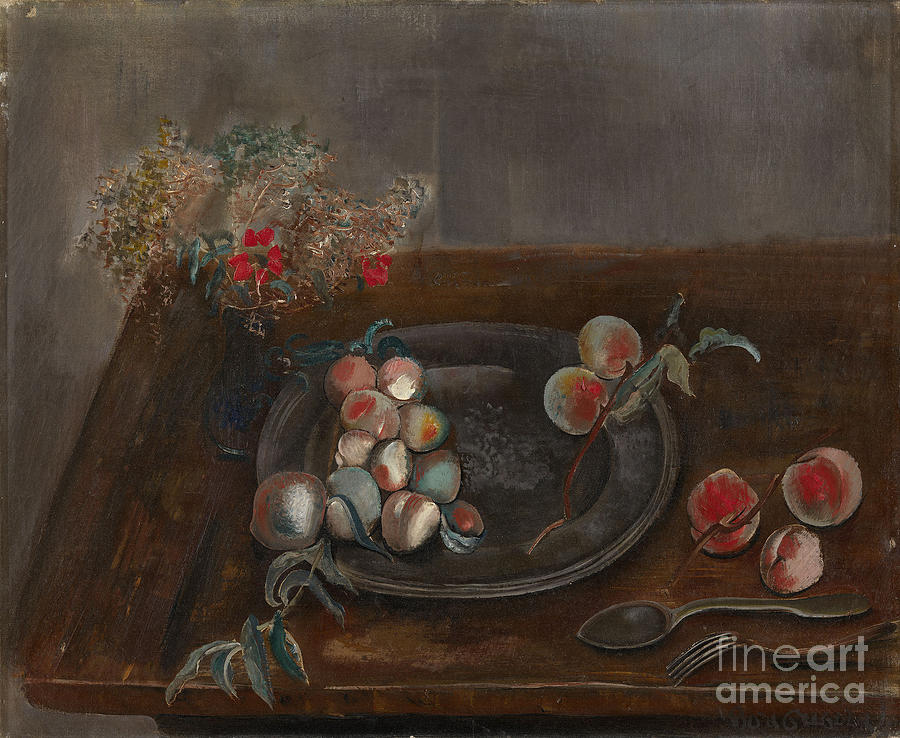 Fruit and Flowers on a Table Painting by Celestial Images