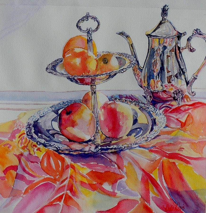 Still Life Painting - Fruit and Tea Island Style by Dodie Davis