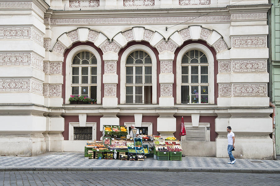 Fruit and veg stall on the street in Prague Photograph by Matthias Hauser