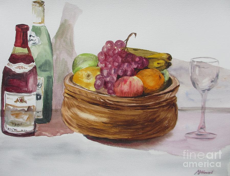 Fruit And Wine Painting by Martin Howard