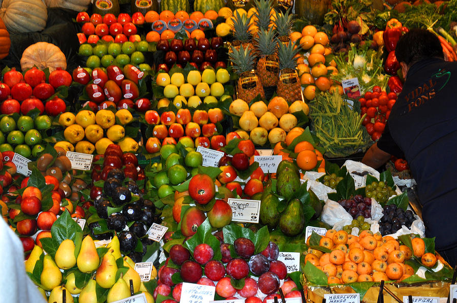 Fruit at Boqueria Market Barcelona Photograph by Diane Lent