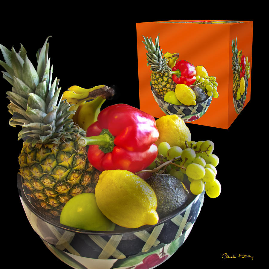 Fruit Bowl and Cube Photograph by Chuck Staley
