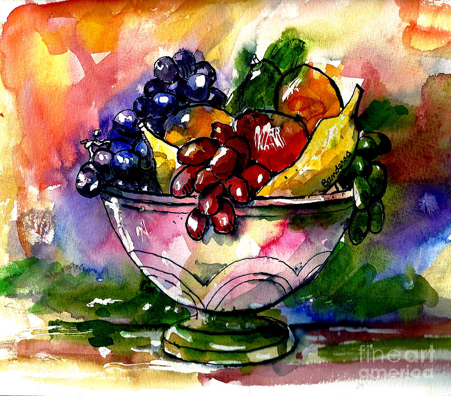 Fruit Bowl Painting by Terry Banderas
