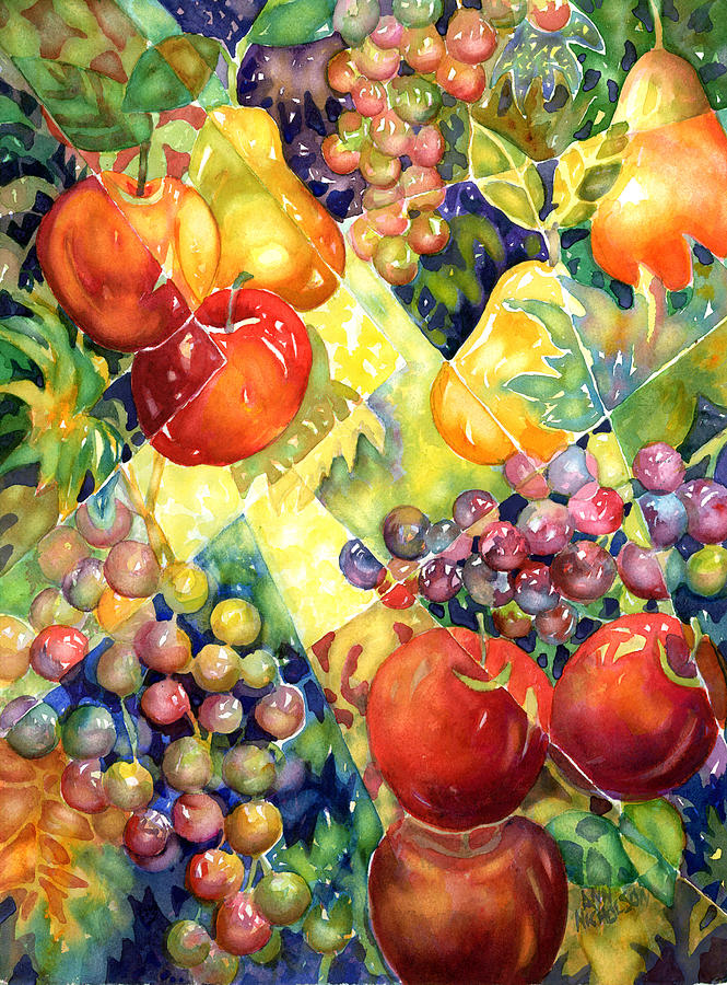 Fruit Fantasy Painting by Ann  Nicholson