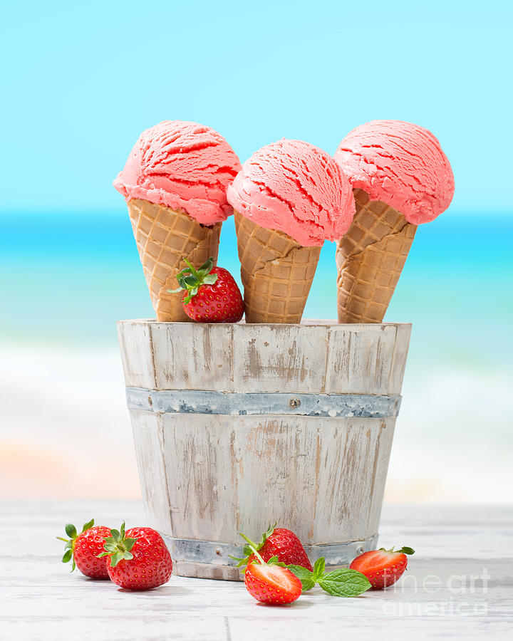 Strawberry Photograph - Fruit Ice Cream by Amanda Elwell