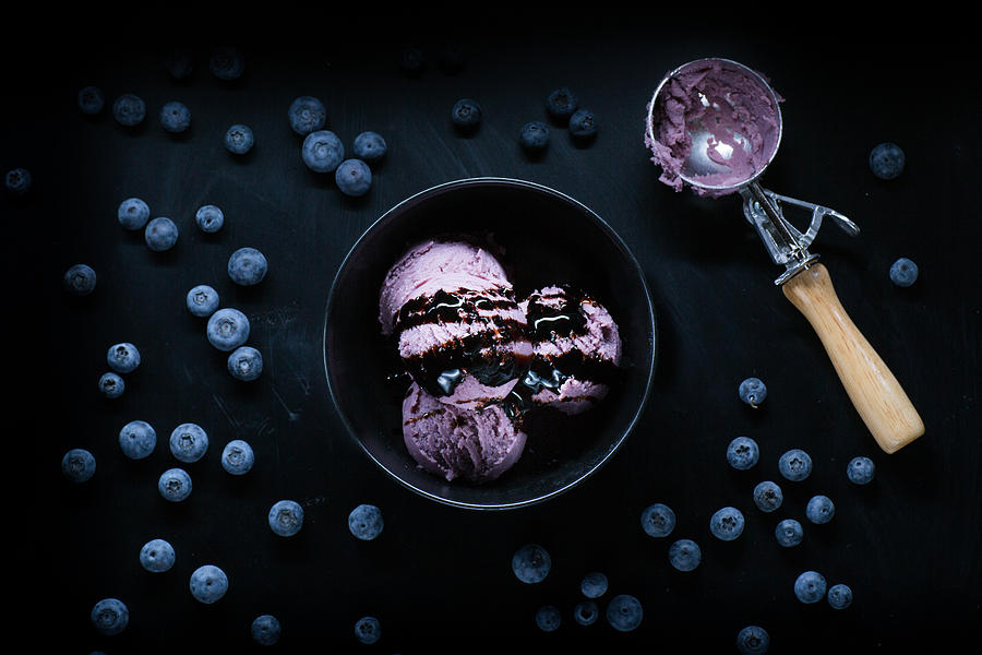 fruit Ice cream on a black background from top view Photograph by Cosimo Barletta - www.cosfoto.com - Italy