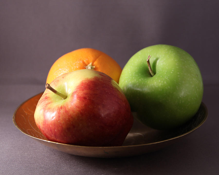 Fruit in a Brass Bowl Photograph by Beth Johnston