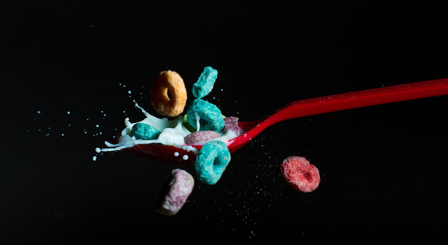 Fruit Loops and Milk Collision Photograph by John Hoey