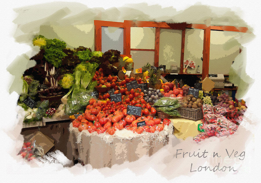 Vegetable Digital Art - Fruit n Veg London by Roger Lighterness