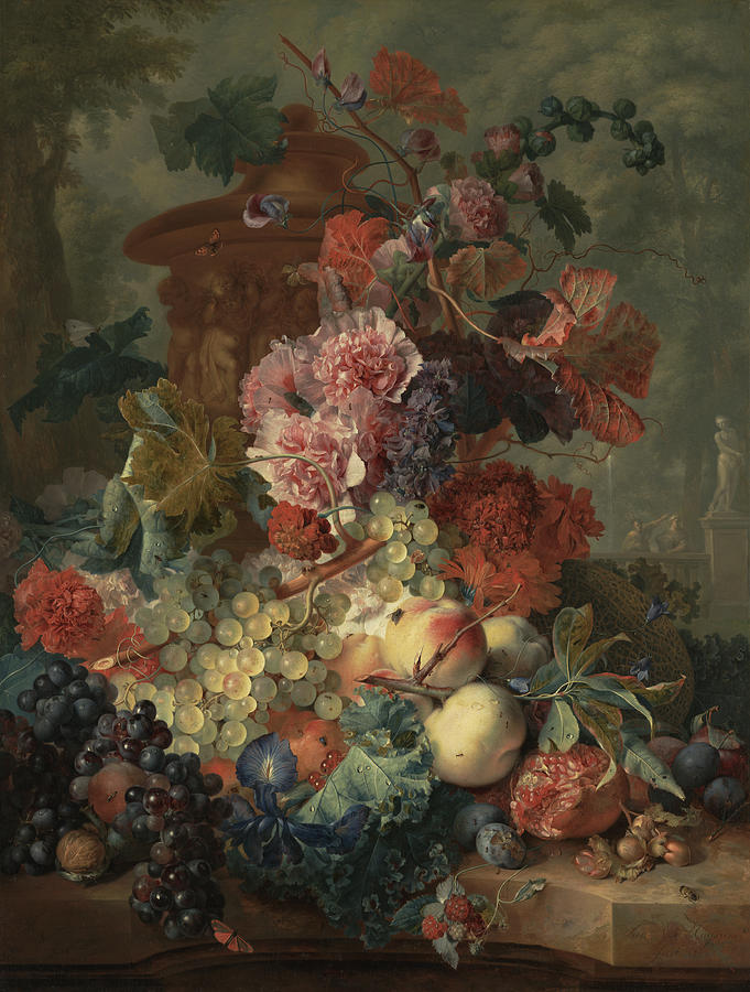 Jan Van Huysum Painting - Fruit Piece by Jan van Huysum