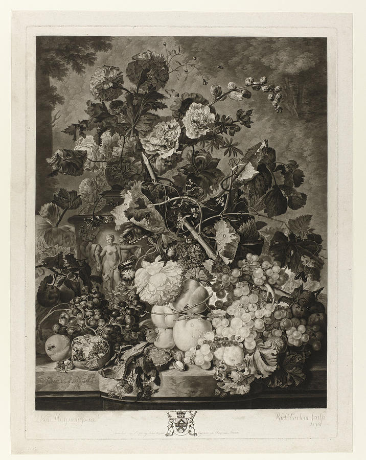 Fruit Drawing - Fruit Piece, Richard Earlom, Jan Van Huysum by Richard Earlom And Jan Van Huysum And John Boydell