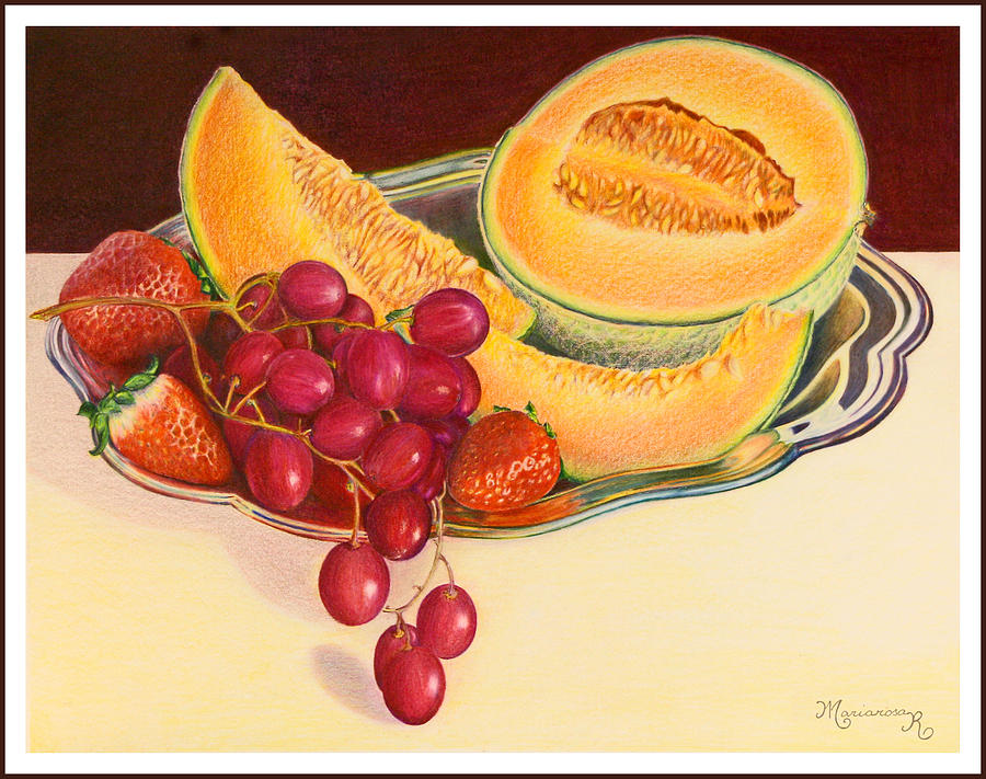 Fruit Platter Painting by Mariarosa Rockefeller