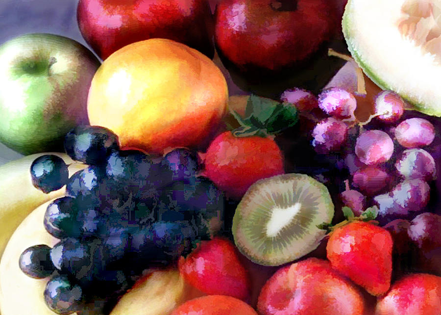 Grape Painting - Fruit Salad by Elaine Plesser