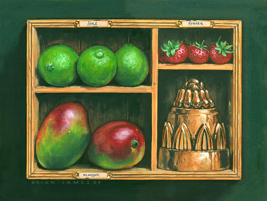 Still Life Painting - Fruit Shelf by MGL Meiklejohn Graphics Licensing