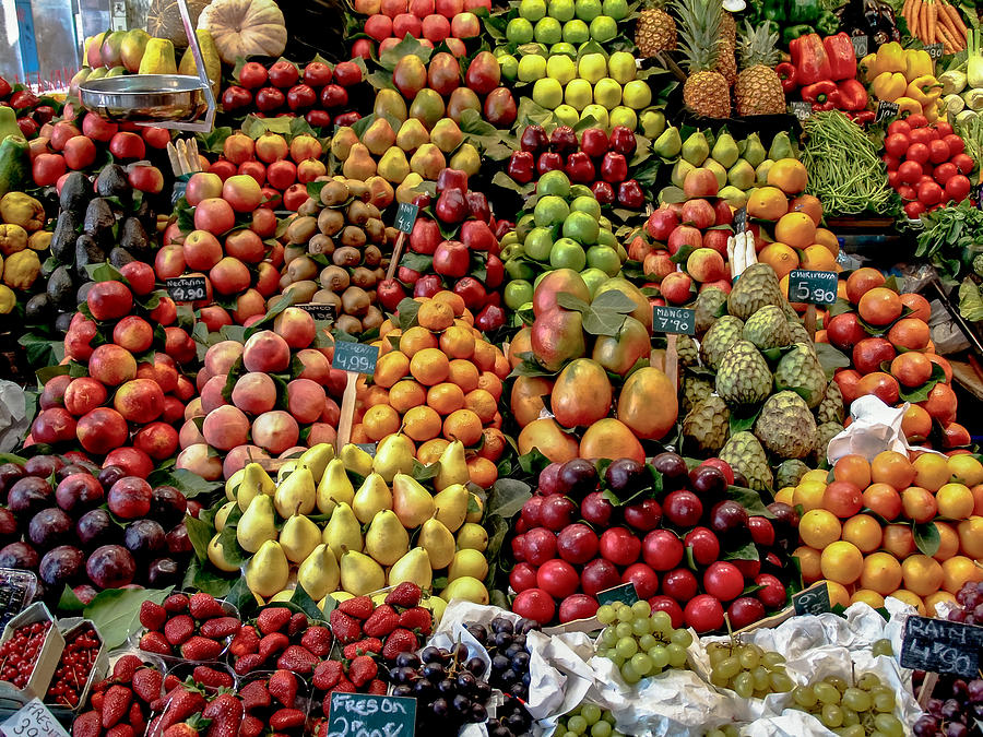 Barcelona Photograph - Fruit Stand by Jim DeLillo