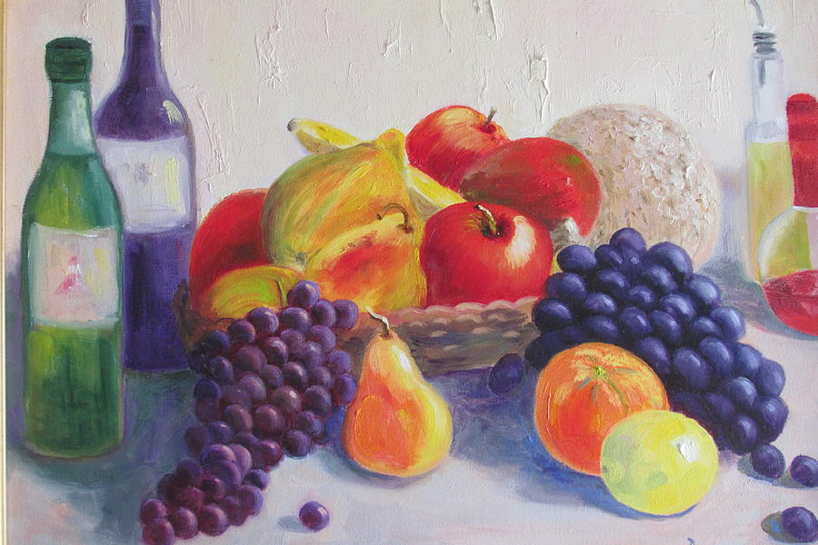 Wine Painting - Fruit Still Life by Becky Bragg