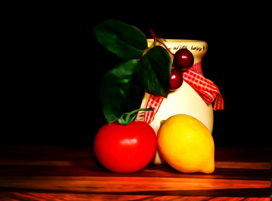 Fruits and Jar Photograph by Cecil Fuselier