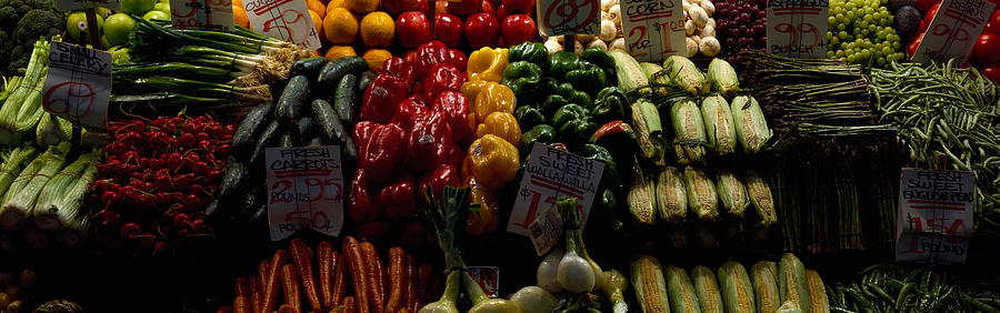 Fruits And Vegetables At A Market Photograph by Panoramic Images