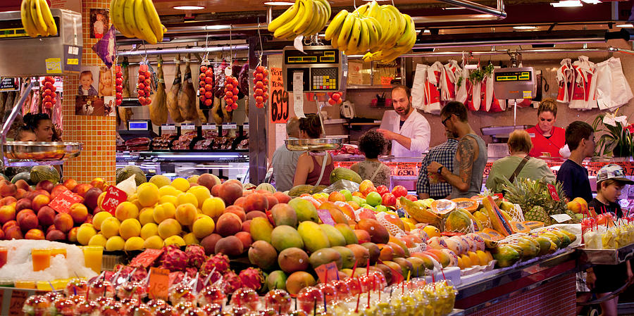 Fruits At Market Stalls, La Boqueria Photograph by Panoramic Images