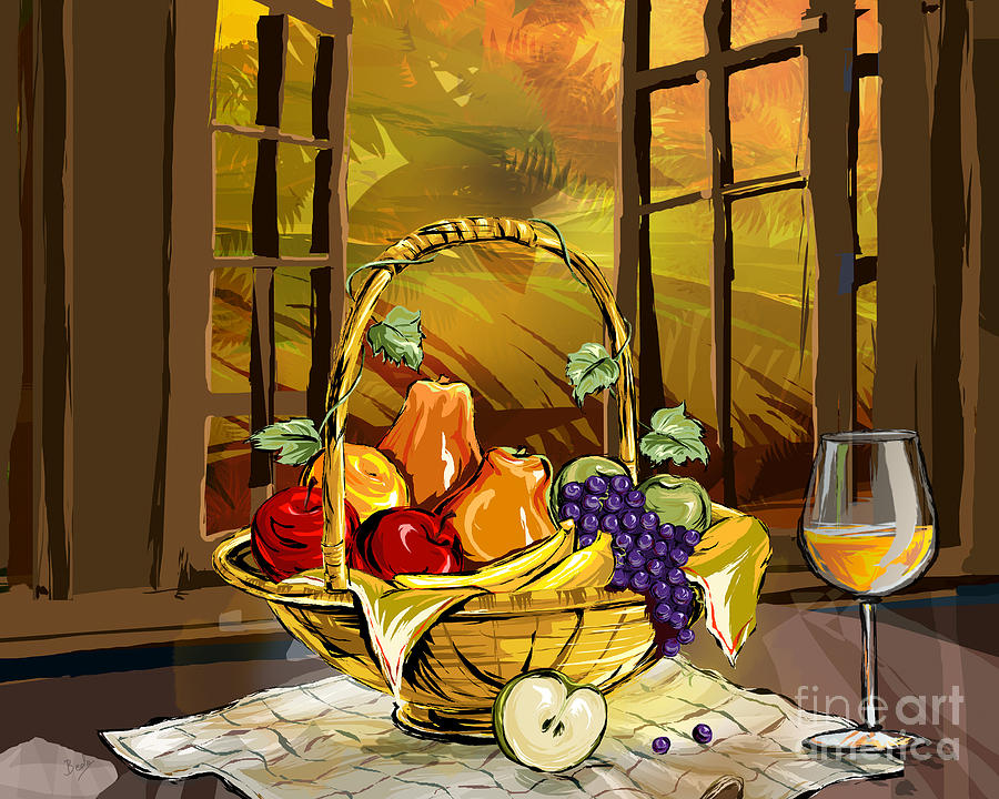 Wine Digital Art - Fruits Basket by Peter Awax