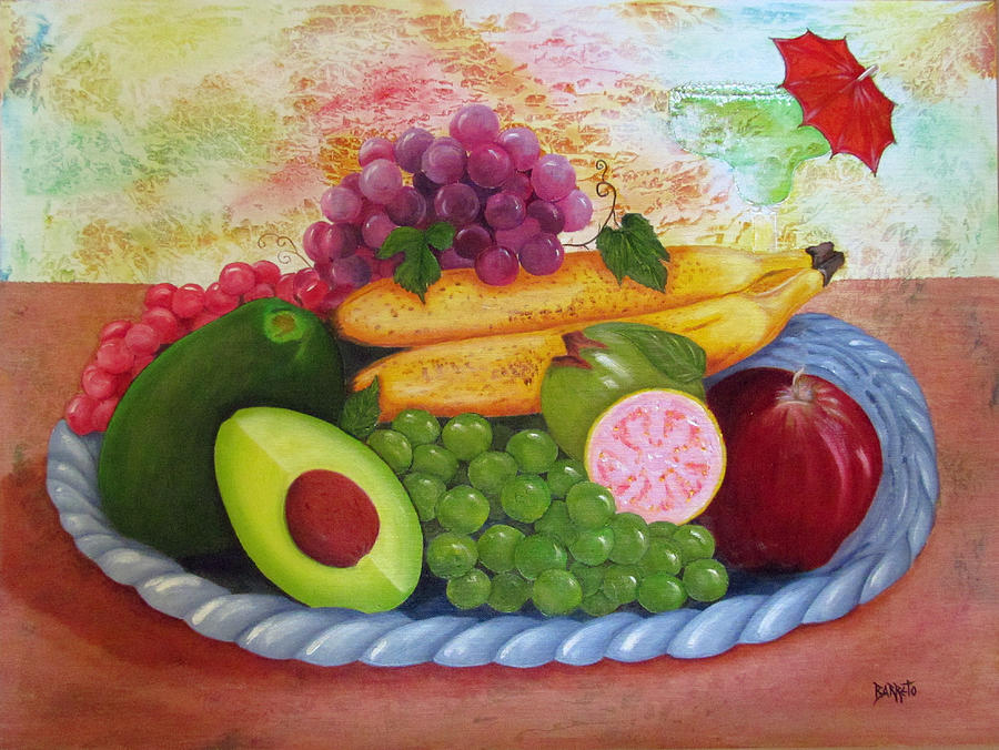 Banana Painting - Fruits Delight by Gloria E Barreto-Rodriguez