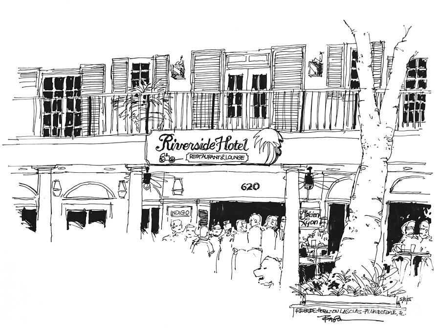 Ft. Lauderdale Riverside Hotel Florida  Drawing by Robert Birkenes
