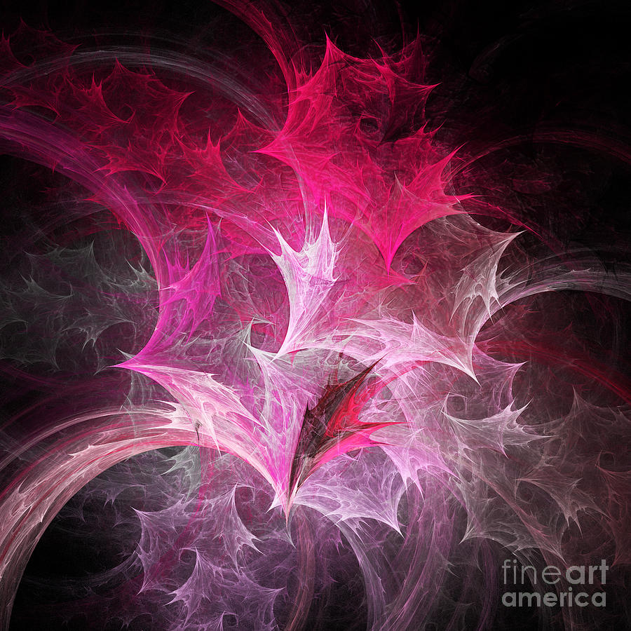 Fuchsia Fountain Abstract Digital Art by Andee Design