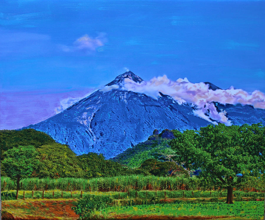 Fuego Volcano Guatamala Painting by Deborah Boyd