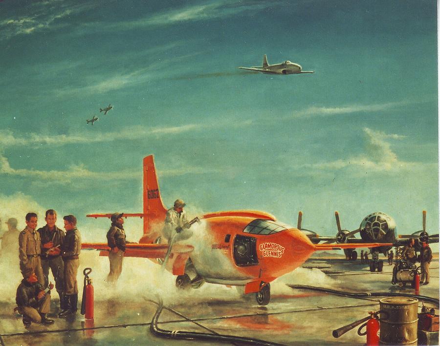 X- Painting - Fueling the X-1 by Henry Godines