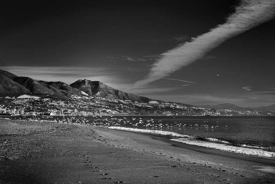Sunset Photograph - Fuengirola beach by Guido Montanes Castillo