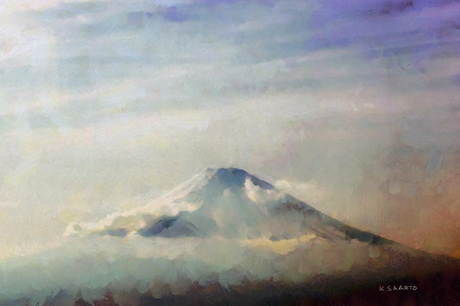 Fuji Among the Clouds Painting by Kai Saarto