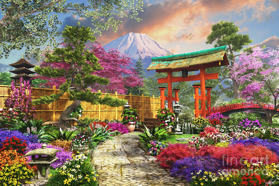 Fuji Flora Digital Art by MGL Meiklejohn Graphics Licensing