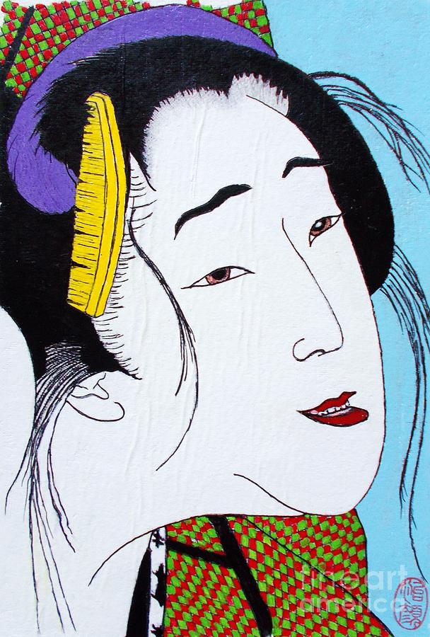 Fuko Geisha Painting by Thea Recuerdo