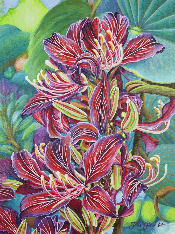 Full Blossom Orchid Tree Painting by Jane Girardot