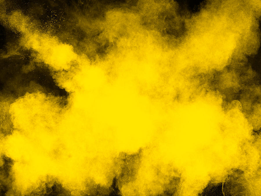 Full frame of forms and textures of an explosion of powder and smoke of color yellow and white on a black background Photograph by Jose A. Bernat Bacete