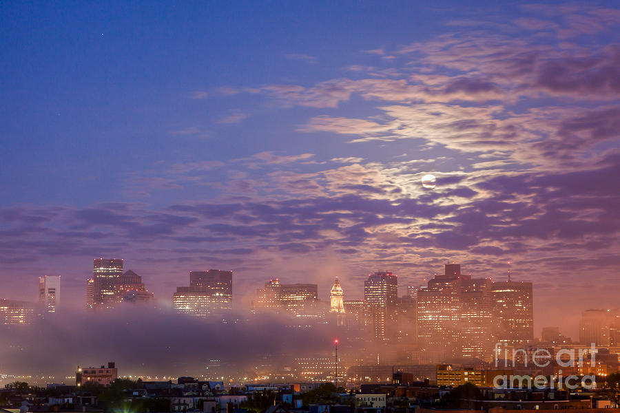 Full Moon and Fog in Boston Photograph by Susan Cole Kelly
