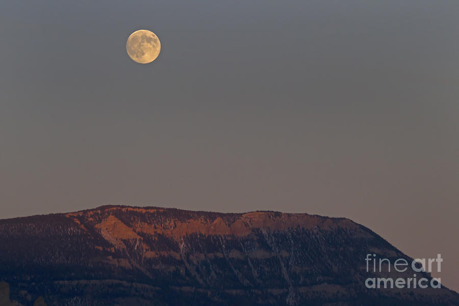 Full Moon And Rattlesnake Mountain   #1845 Photograph by J L Woody Wooden