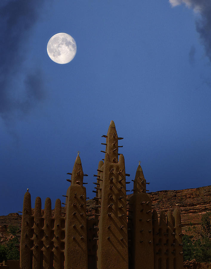Full Moon at Bandiagara Mali Photograph by Dominic Piperata