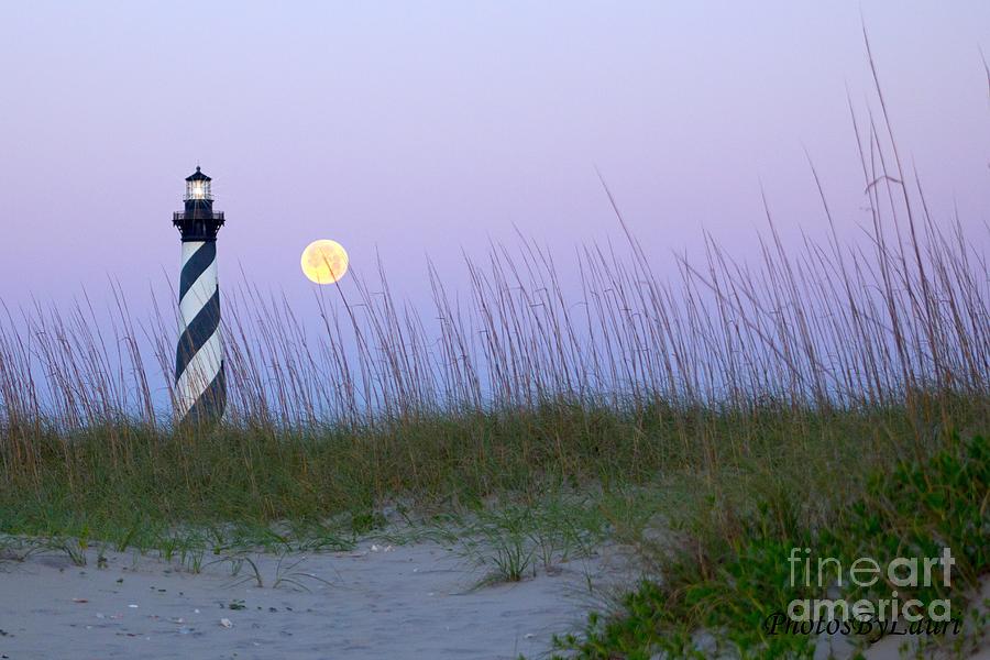 Full Moon at Hatteras Photograph by Laurinda Bowling